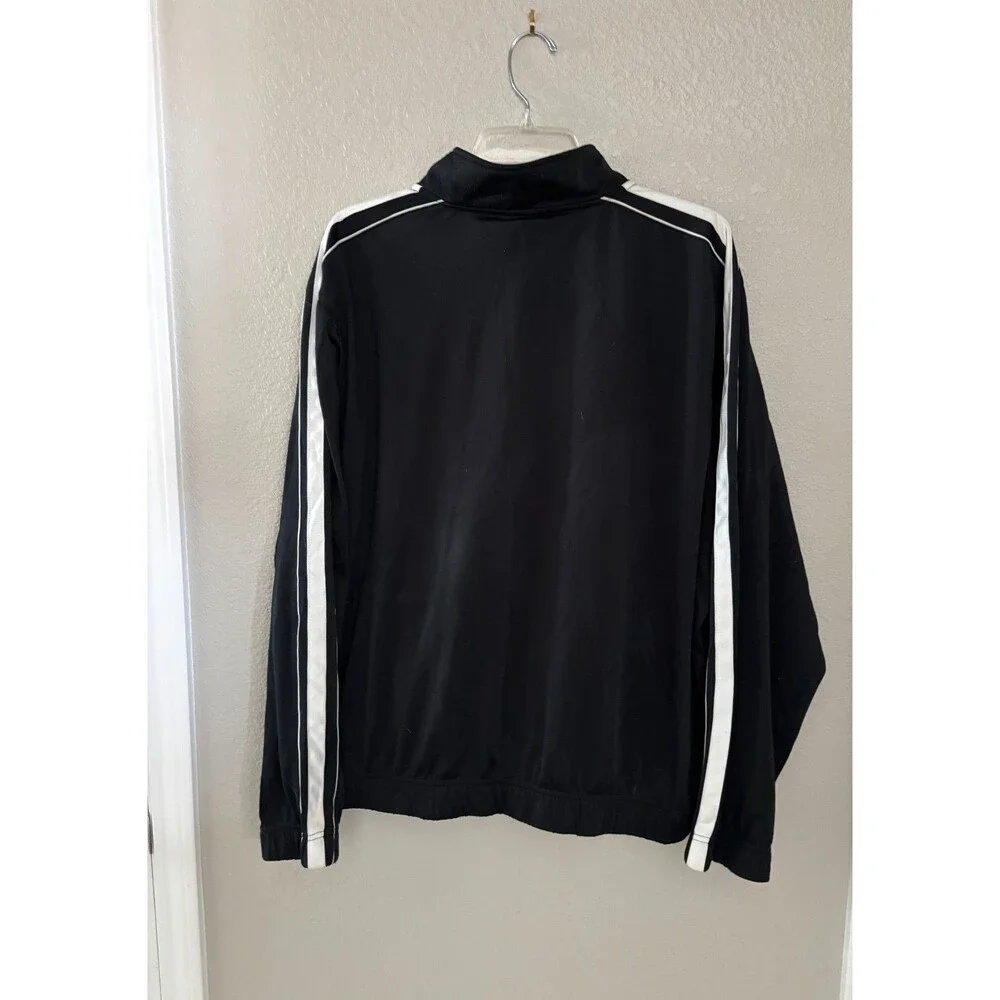 Vintage Nike Track Jacket  Mens L Black Full Zip Swoosh Logo Long Sleeve Jogging